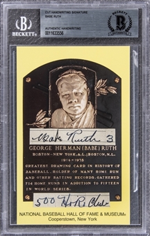 Babe Ruth Handwriting Signed Cut - Beckett 